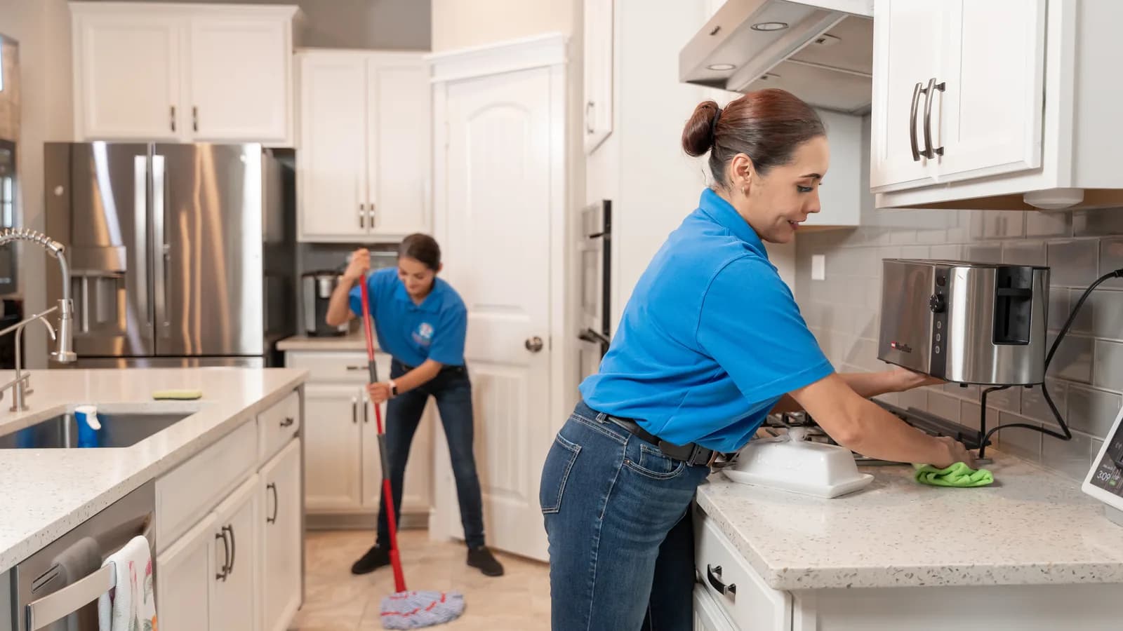 Mopping office floors in Austin, TX