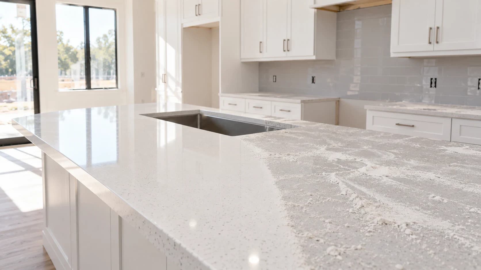 Final post-construction cleaning of a new home in Austin, TX