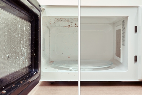 before and after microwave cleaning